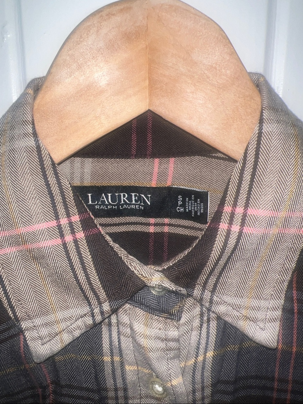 ❤️‍🔥💕lauren ralph lauren  Plaid Button-Front Shirt - Black Multicolor s - Picture 5 of 5